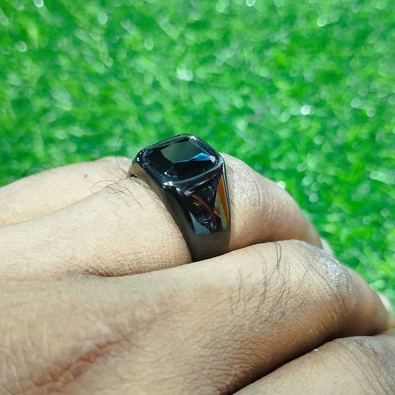 Black Stylish Finger Ring For Men