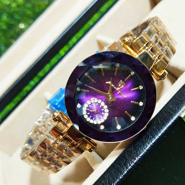 Poedagar-719 Luxury Wrist Watch Red Wine Golden
